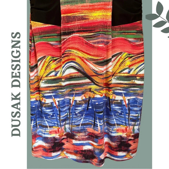 Women’s Sleeveless Sheath Dress Stretch Multi Colour Lined Red Black Size Medium - Picture 5 of 7